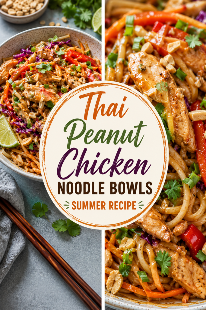Thai Peanut Chicken Noodle Bowls Summer Recipe