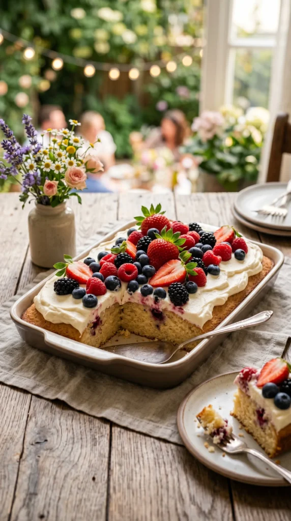 Vanilla Berry Sheet Cake