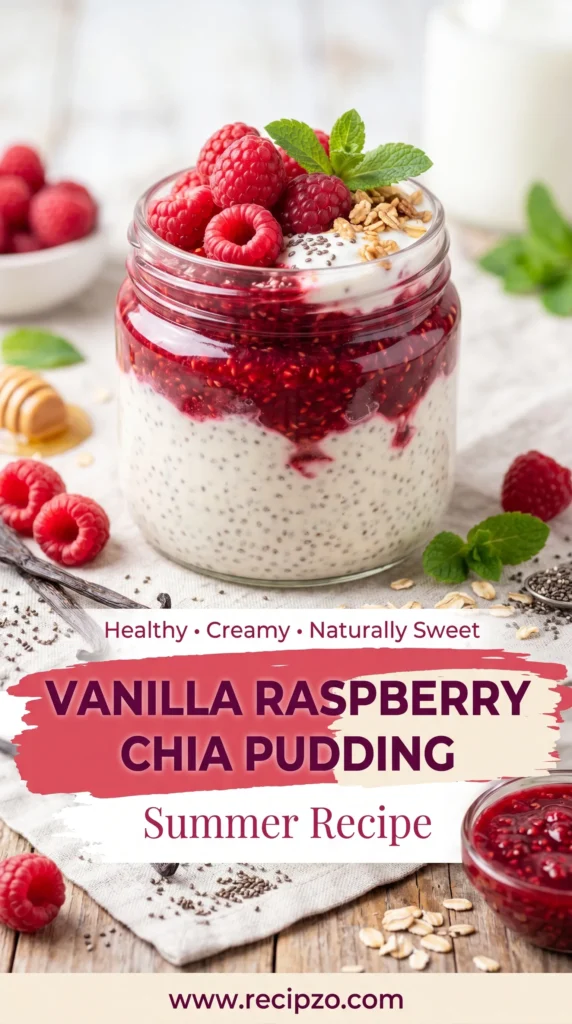Vanilla Raspberry Chia Pudding Summer Recipe