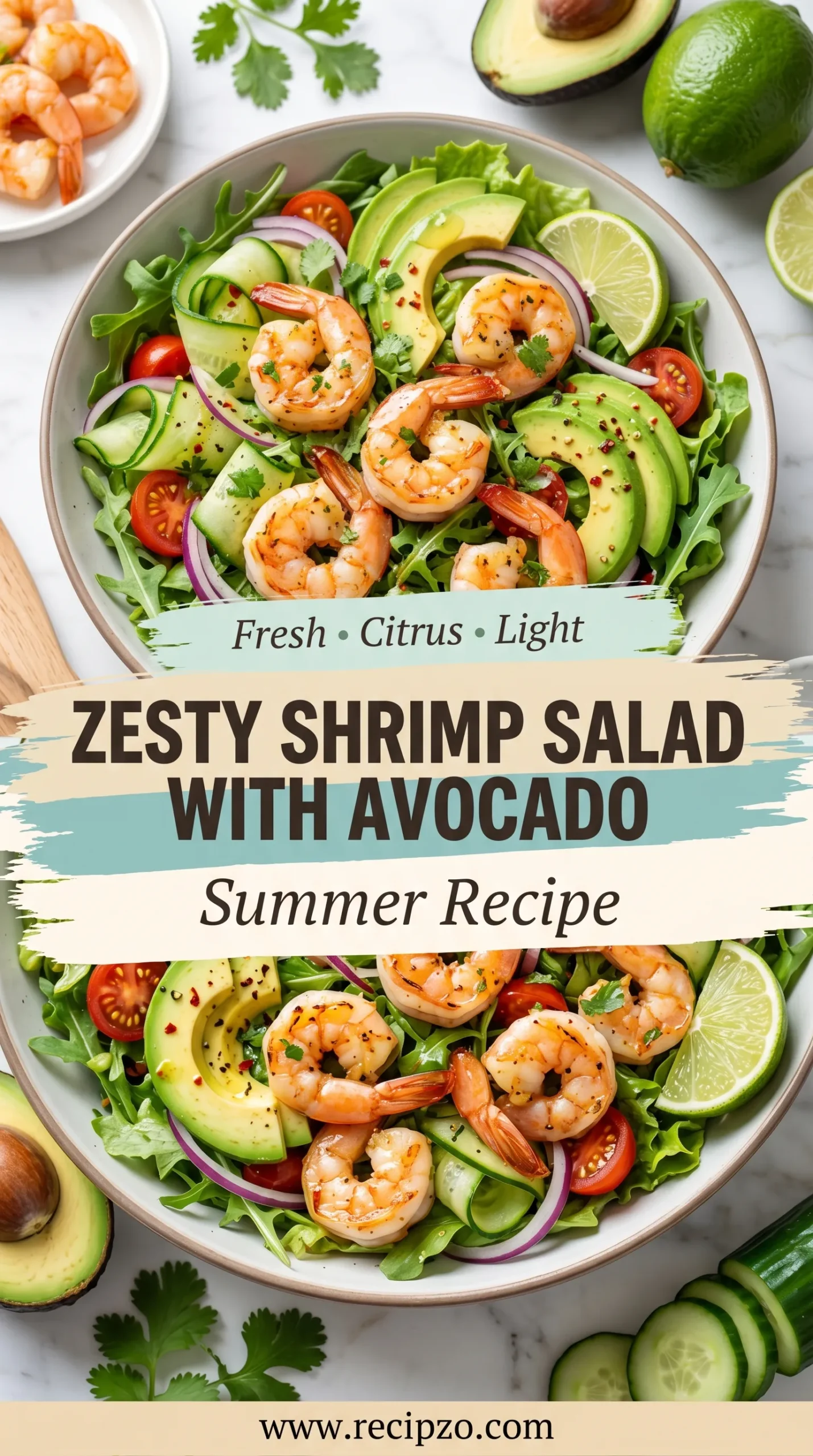 Zesty Shrimp Salad with Avocado (Summer Recipe)