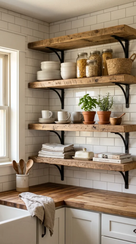 Add Open Wooden Shelving