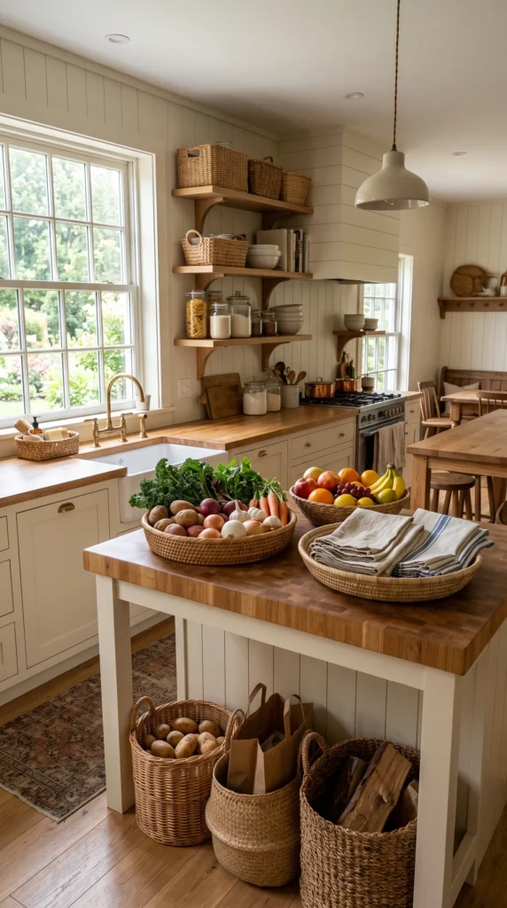 Add Woven Baskets for Storage