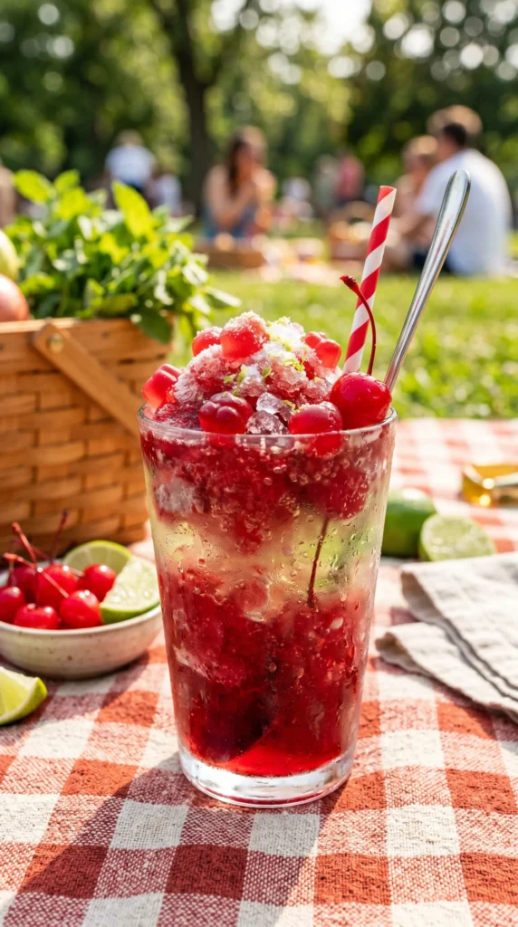 Cherry Lime Candy Slush Float