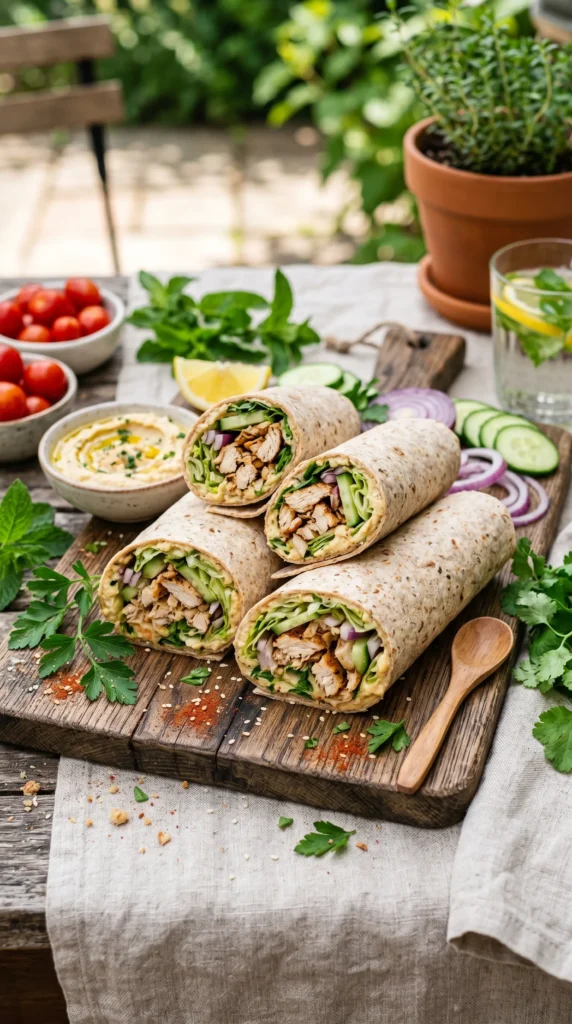 Chicken Hummus Wraps