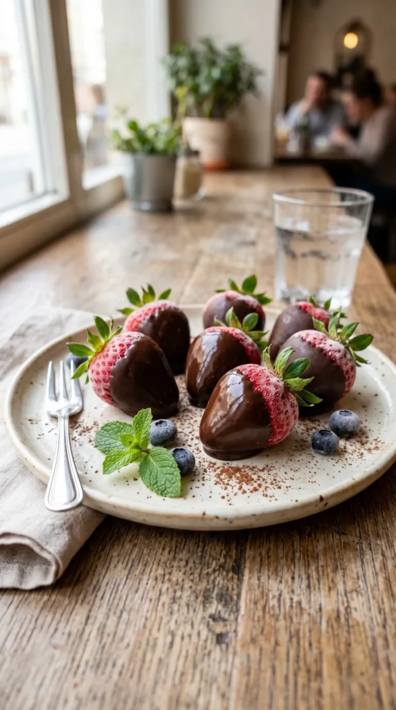 Chocolate-Dipped Frozen Strawberries