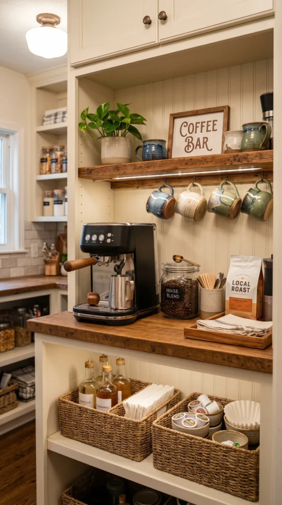 Convert an Unused Shelf into a Coffee Bar