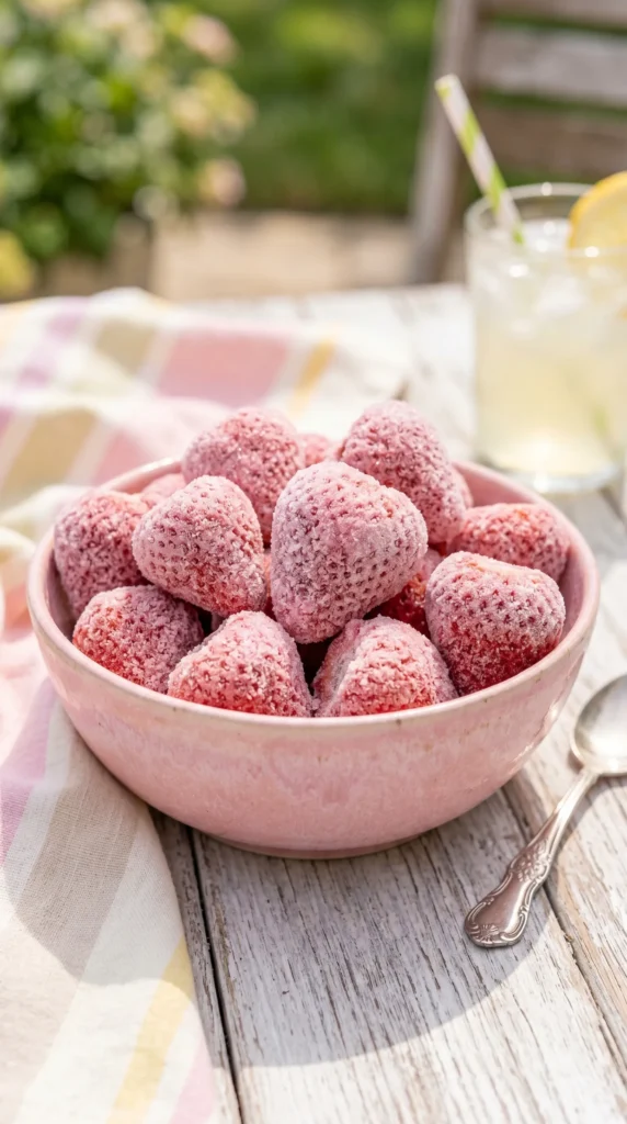 Cotton Candy Frozen Strawberries