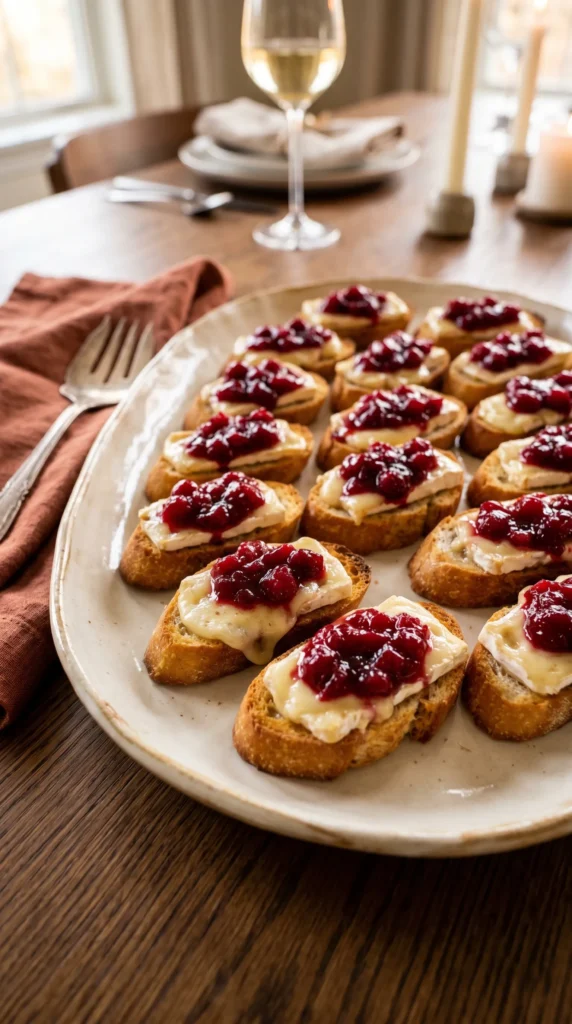 Cranberry and Brie Crostini