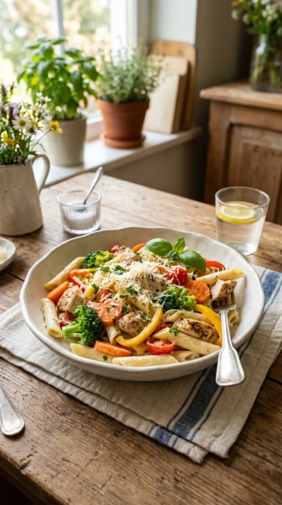 Creamy Chicken Pasta Primavera