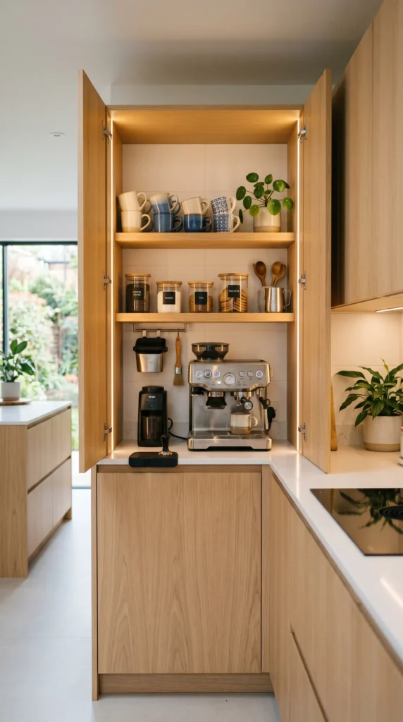 Create a Coffee Nook Inside a Cabinet