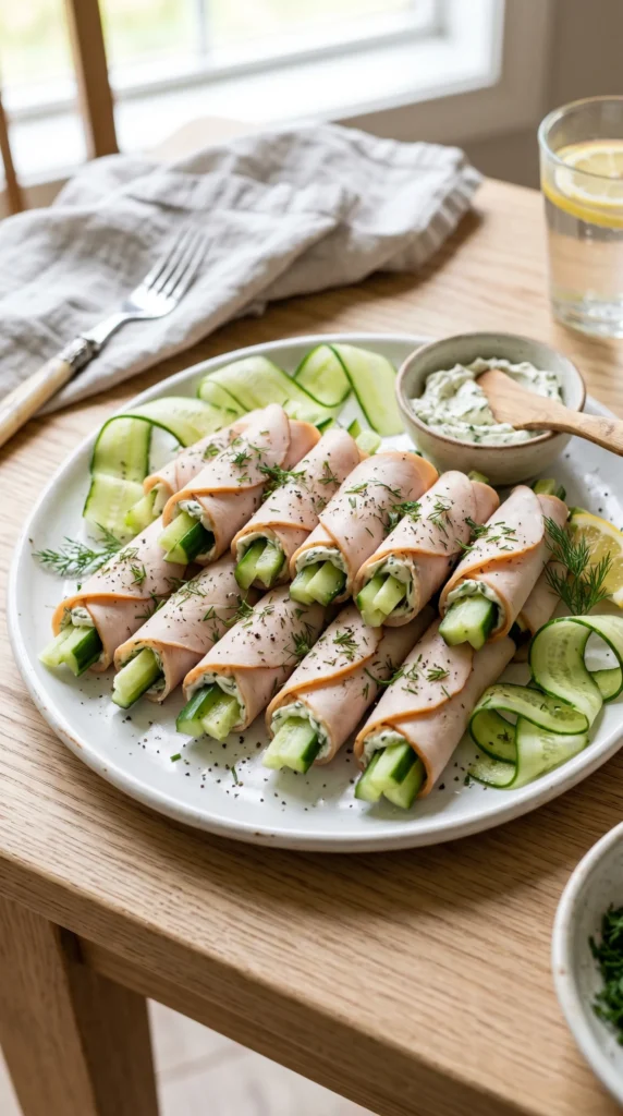 Cucumber Smoked Turkey Roll-Ups
