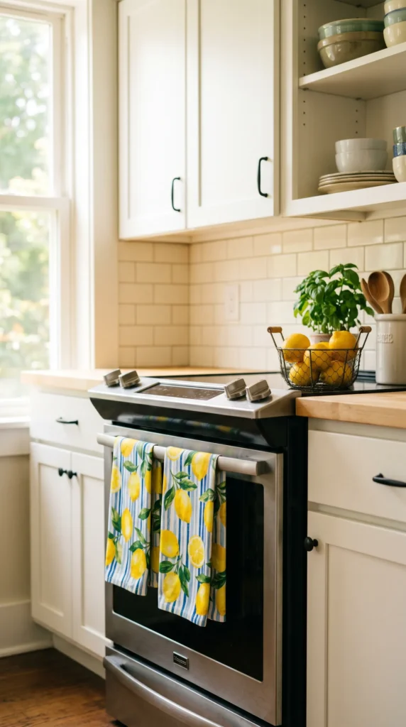 Hang Lemon-Themed Kitchen Towels