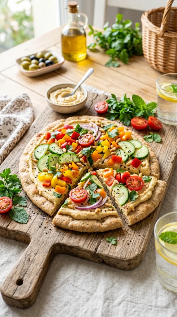 Hummus Veggie Flatbread