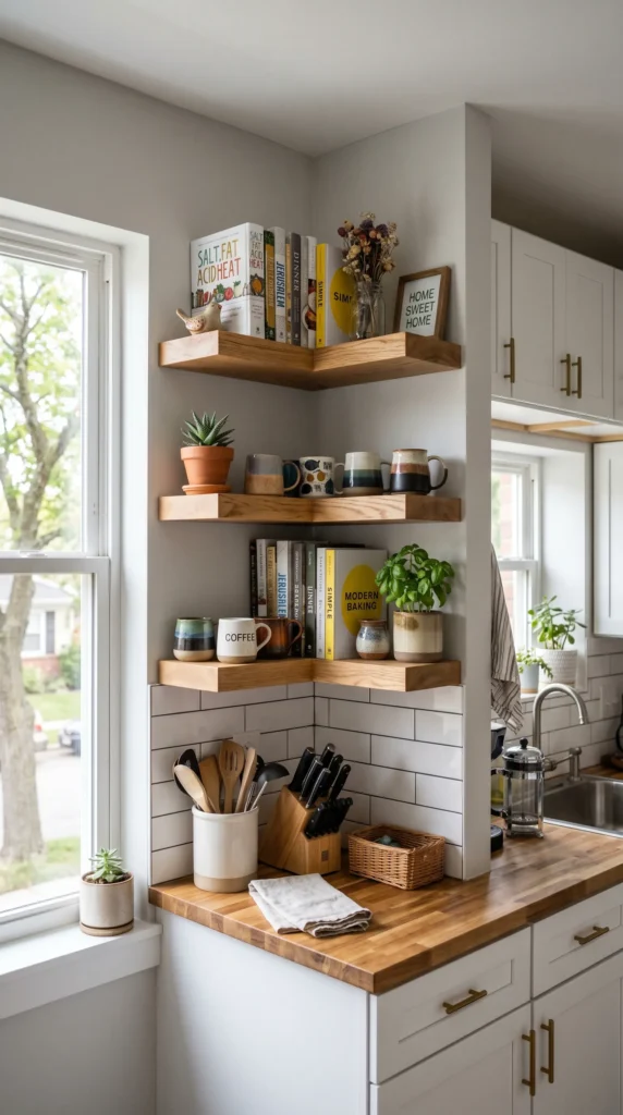 Install Floating Corner Shelves
