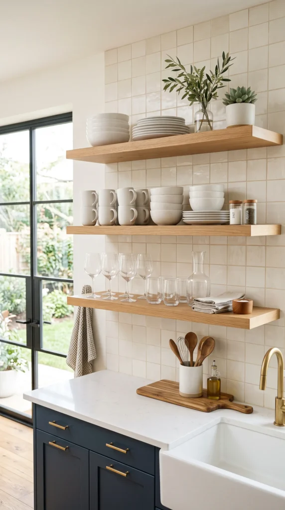 Install Open Shelves for Everyday Essentials
