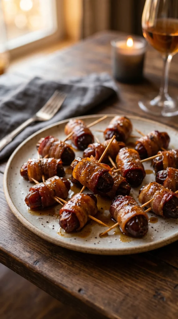 Maple Glazed Bacon-Wrapped Dates