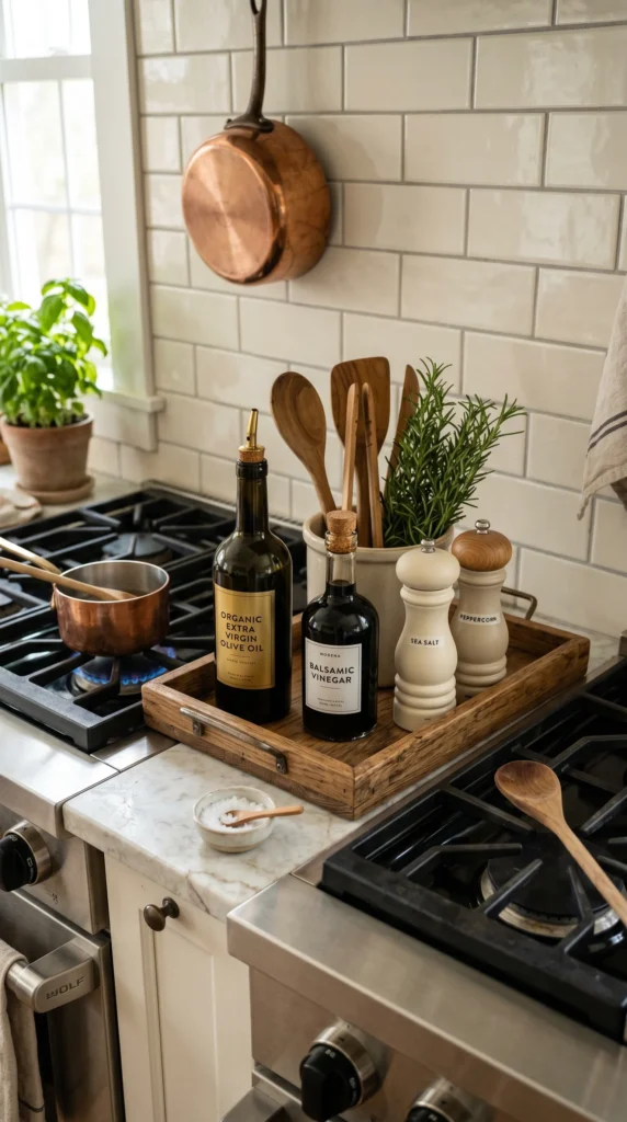 Olive Oil & Cooking Staples Tray