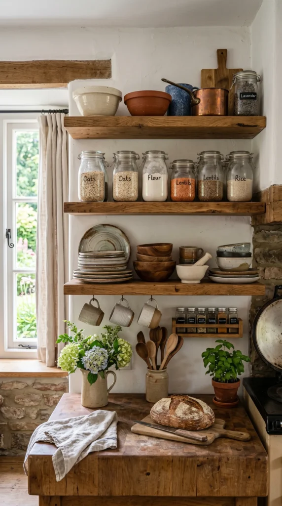 Open Wooden Shelves