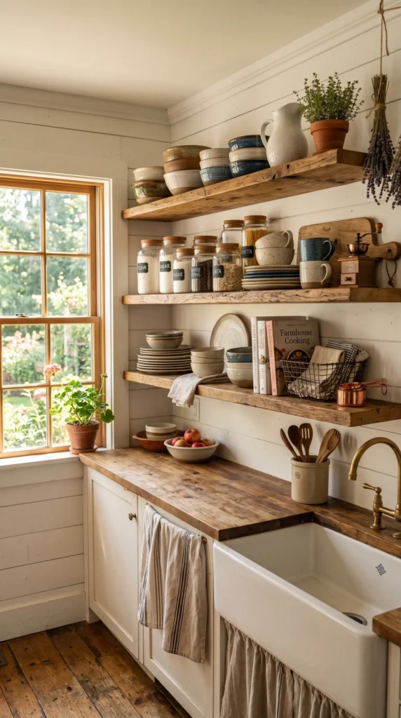 Open Wooden Shelving