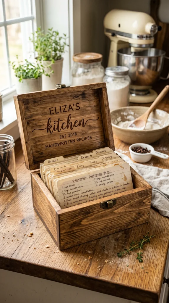 Personalized Wooden Recipe Box