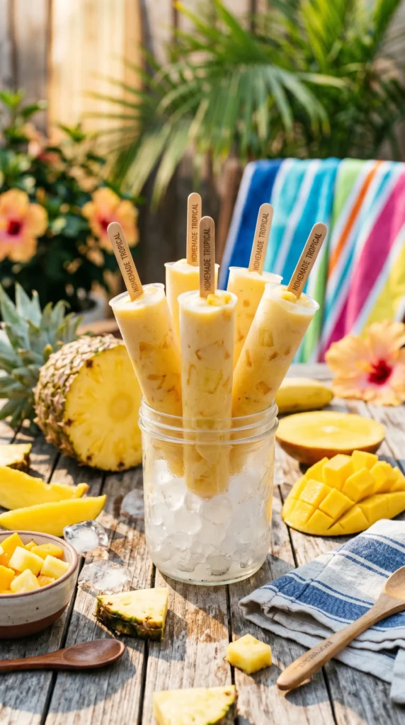 Pineapple Mango Cream Ice Pops