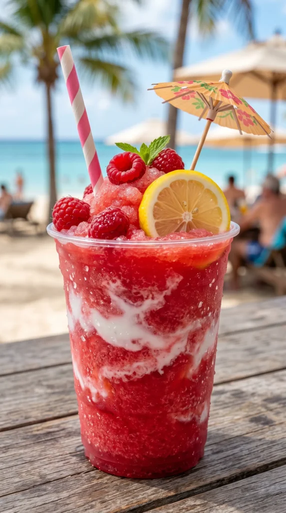 Raspberry Lemon Tropical Slushie Cup