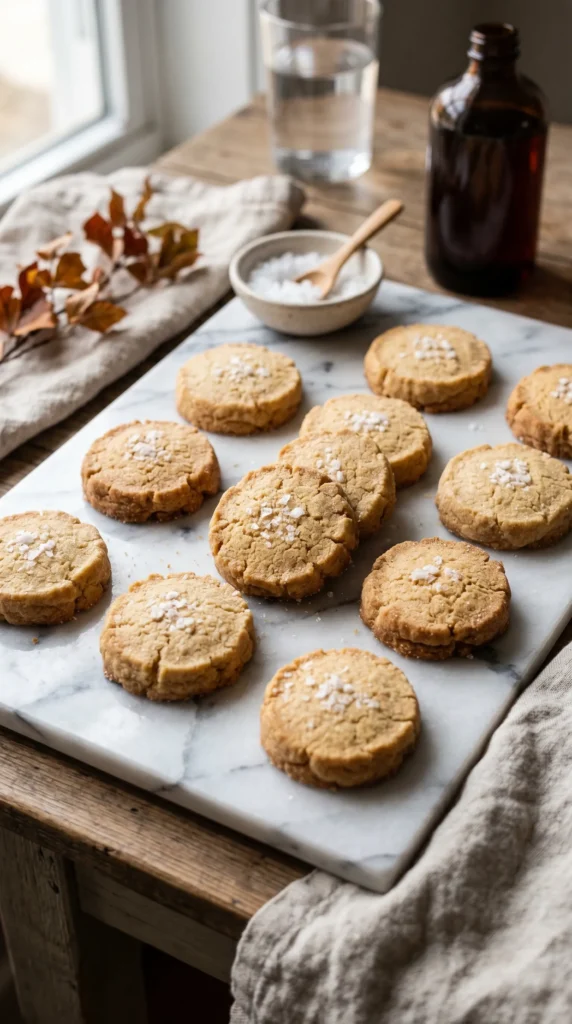 Salted Maple Shortbread Cookies