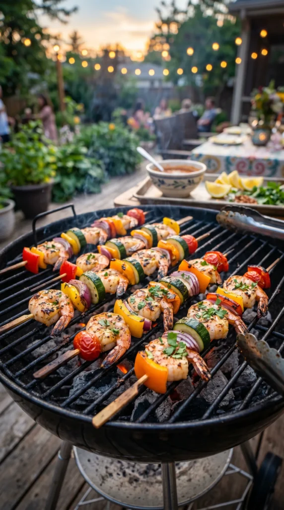 Shrimp and Vegetable Skewers