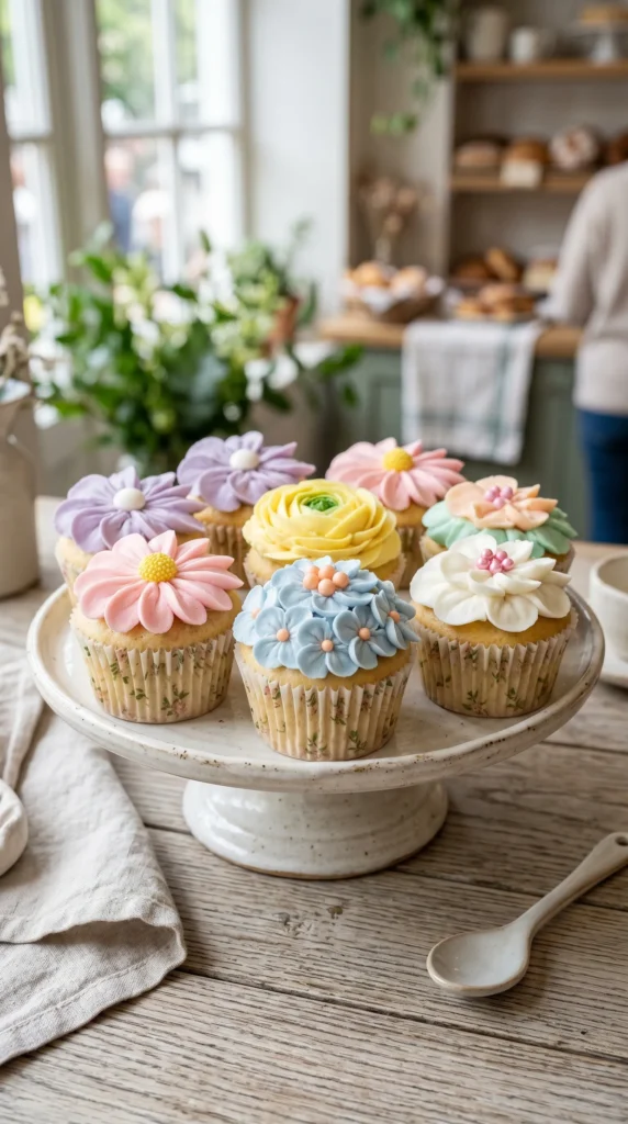 Simple Flower Cupcakes