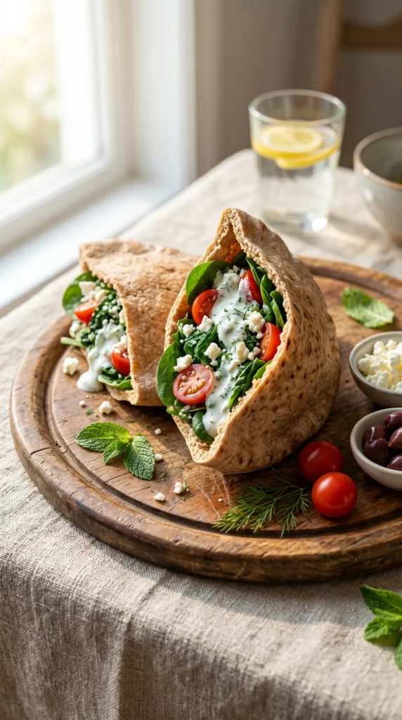 Spinach and Feta Pita Pockets