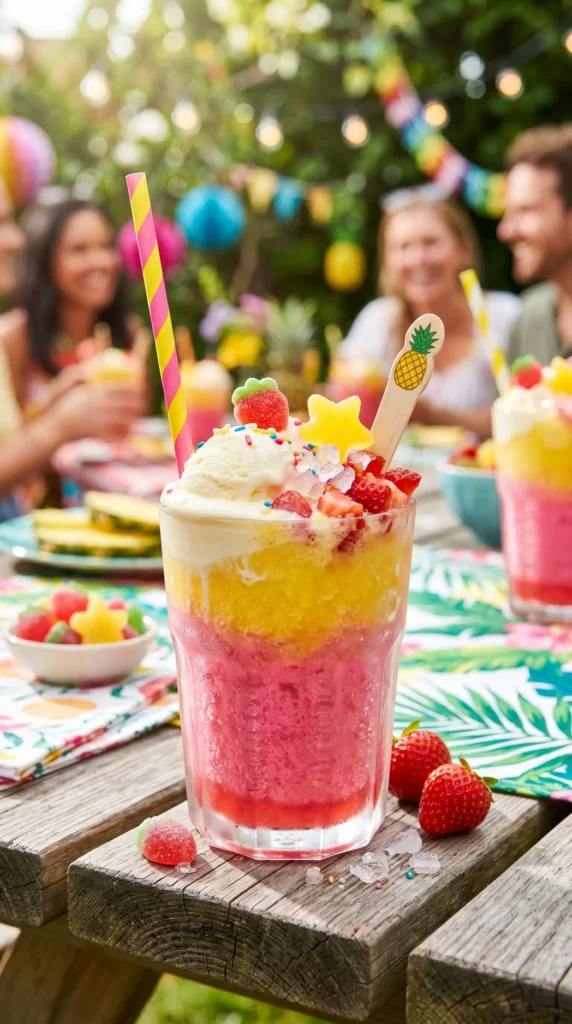 Strawberry Pineapple Pop Slush Float