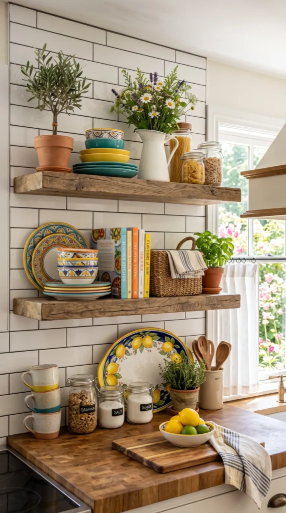 Style Open Shelves with Summer Decor