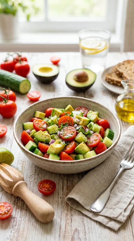 Tomato Cucumber Avocado Salad