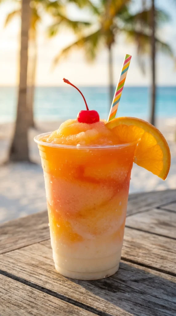 Tropical Sunrise Swirl Slushie Cup