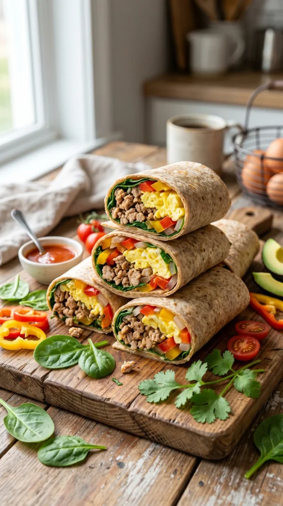 Turkey and Veggie Breakfast Wraps