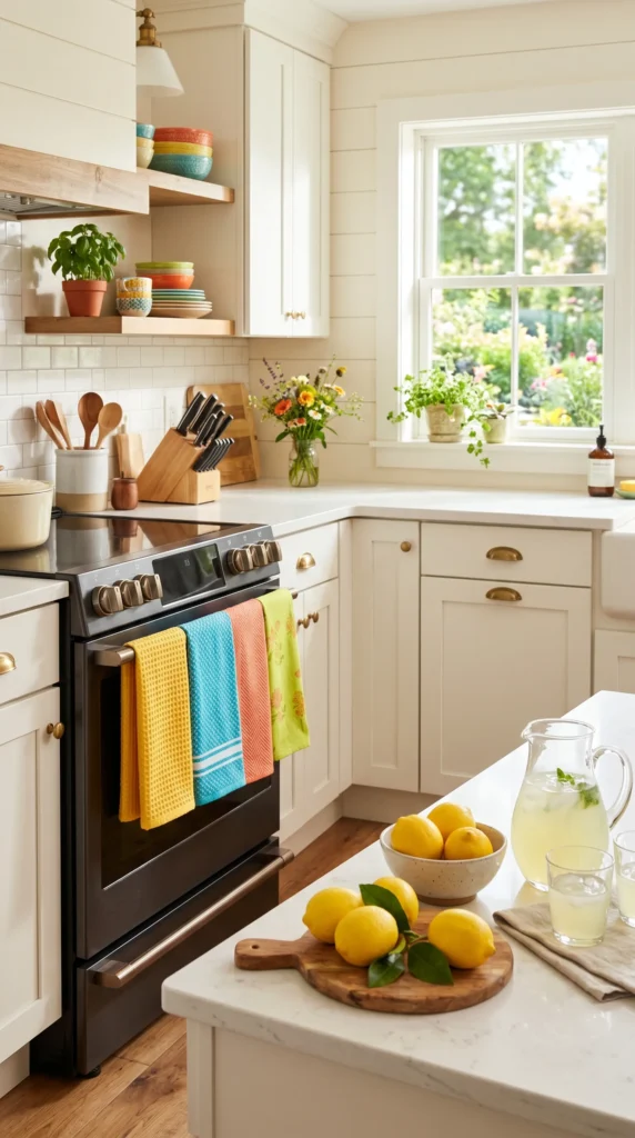 Use Bright and Colorful Kitchen Towels