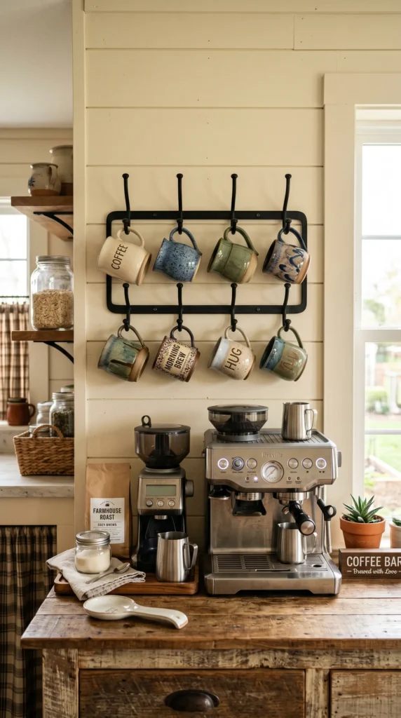 Utilize Wall-Mounted Mug Racks