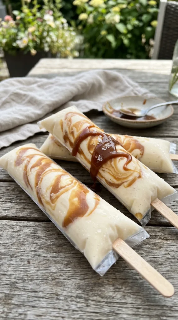 Vanilla Caramel Cream Ice Pops