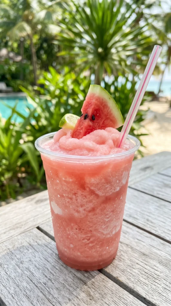 Watermelon Coconut Freeze Slushie Cup