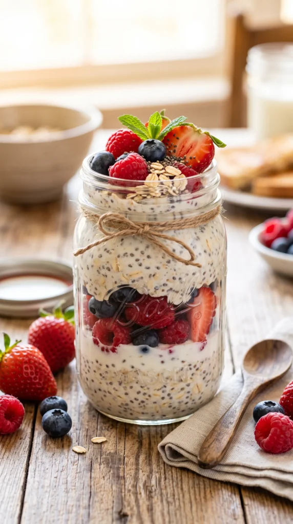 Berry Chia Seed Overnight Oats