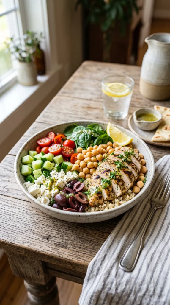 Chickpea and Grilled Chicken Bowl