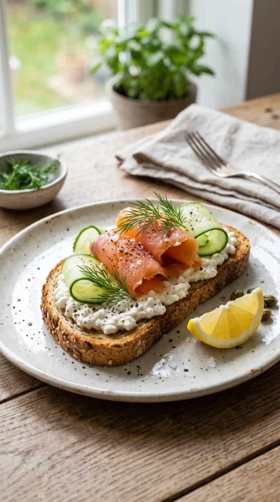 Cottage Cheese and Smoked Salmon Toast