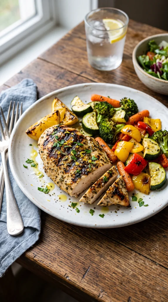 Grilled Lemon Herb Chicken with Roasted Vegetables