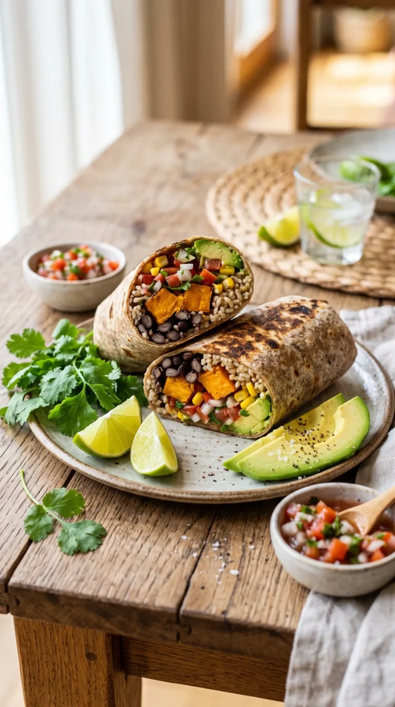 Healthy Sweet Potato and Black Bean Burrito