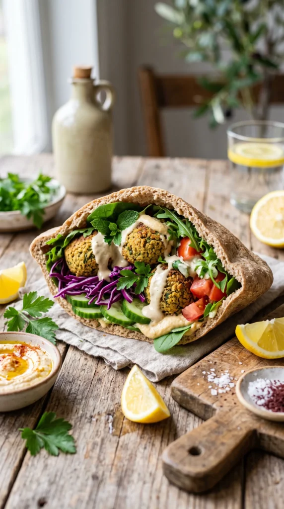 Mediterranean Baked Falafel Pita