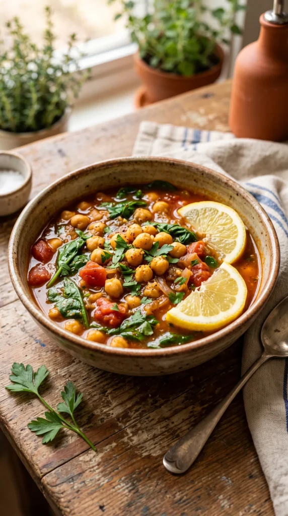 Mediterranean Chickpea and Spinach Stew