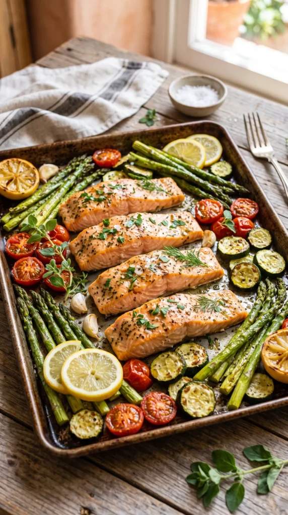 Mediterranean Salmon with Roasted Vegetables