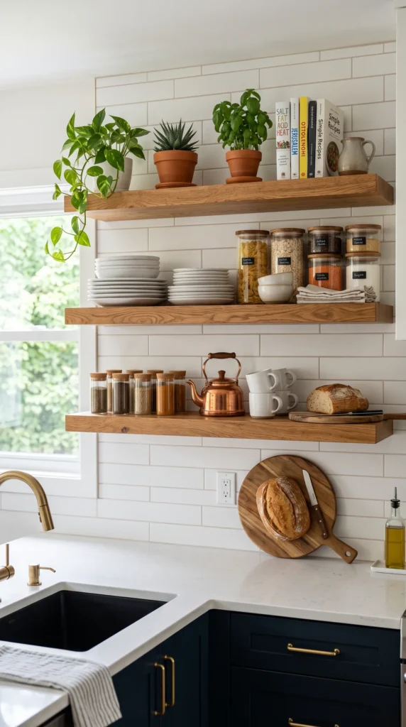 Open Wooden Shelves