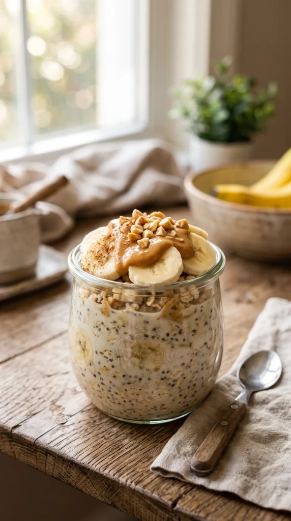 Peanut Butter Banana Overnight Oats