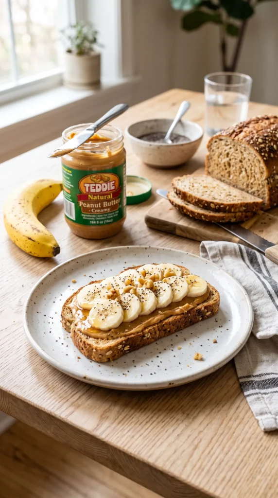 Peanut Butter Banana Whole-Grain Toast